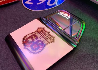 wanddecoratie pick up autodeur spiegel Route 66 oldiessaloon