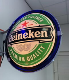Heineken dubbelzijdige LED wandlamp oldiessaloon