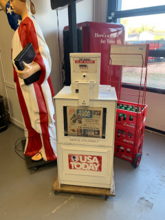 USA today newspaper vending machine white oldiessaloon
